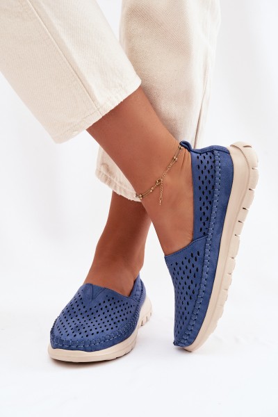 Open Lightweight Women's Moccasins Sergio Leone MK099H Blue