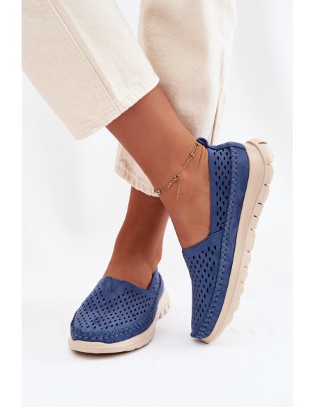 Open Lightweight Women's Moccasins Sergio Leone MK099H Blue