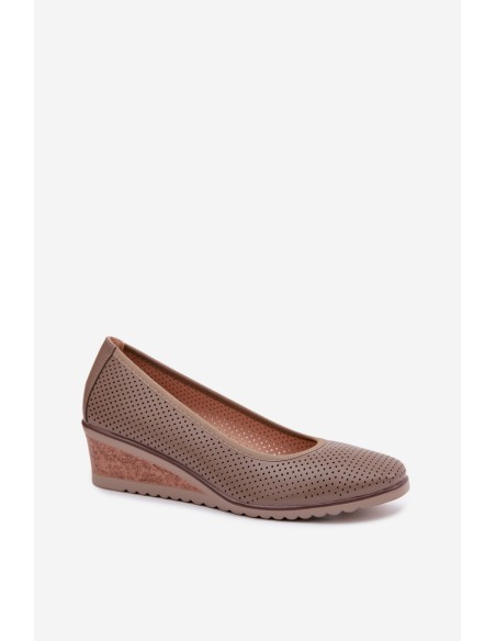 Women's Platform Shoes Vinceza 58629 Dark Beige