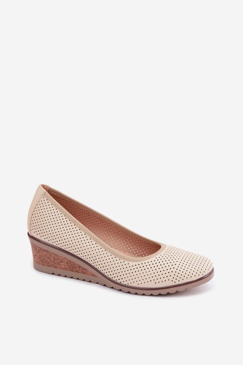 Women's Platform Shoes Vinceza 58629 Light Beige