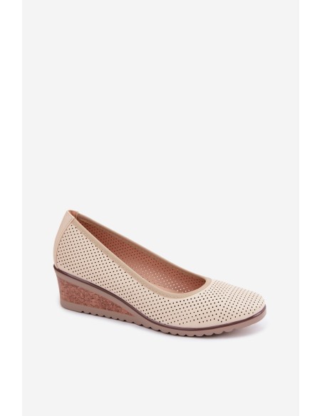 Women's Platform Shoes Vinceza 58629 Light Beige