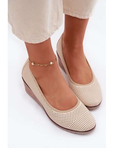 Women's Platform Shoes Vinceza 58629 Light Beige