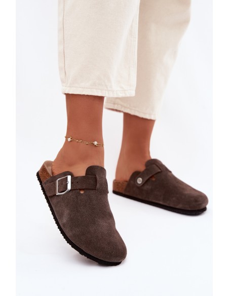 Women's Chodaki Vinceza 101332 Brown Suede Slides