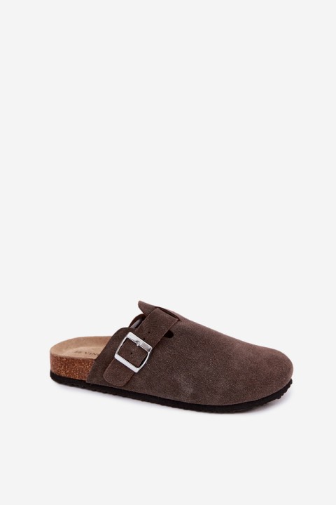 Women's Chodaki Vinceza 101332 Brown Suede Slides
