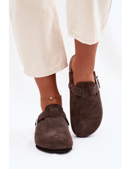 Women's Chodaki Vinceza 101332 Brown Suede Slides