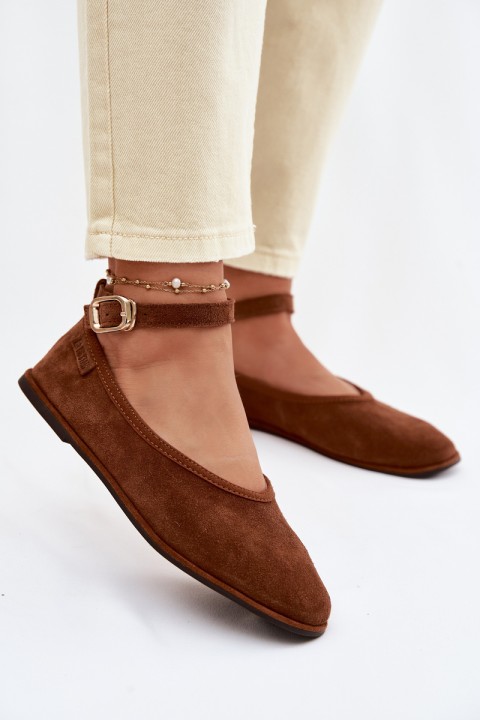 Big Star Camel Leather Ballerinas TT274211