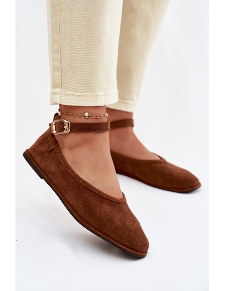 Big Star Camel Leather Ballerinas TT274211