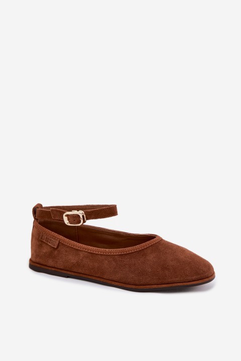 Big Star Camel Leather Ballerinas TT274211