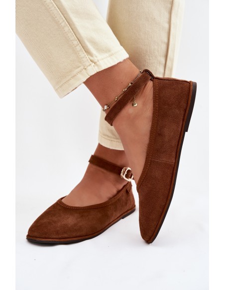 Big Star Camel Leather Ballerinas TT274211