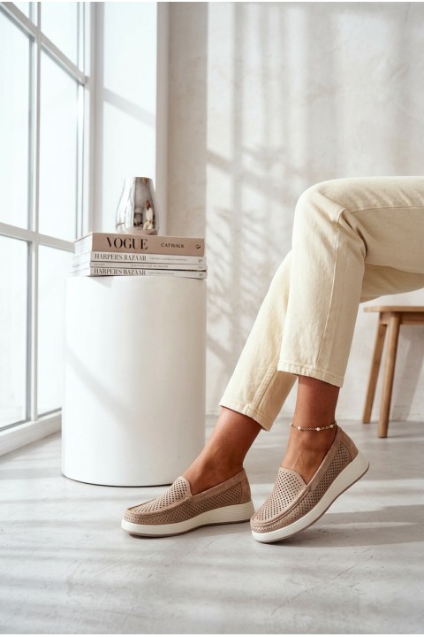 Women's Openwork Moccasins Sergio Leone MK097H Gold