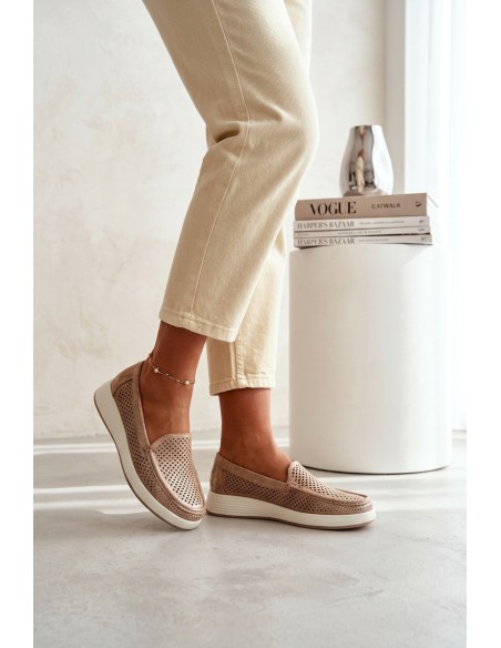 Women's Openwork Moccasins Sergio Leone MK097H Gold