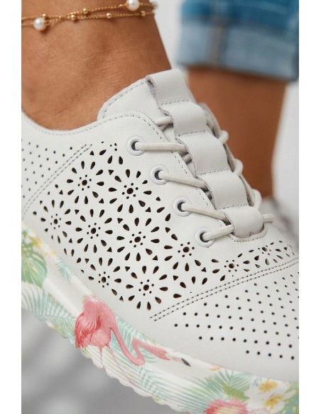 Leather Open Women's Shoes White Telina