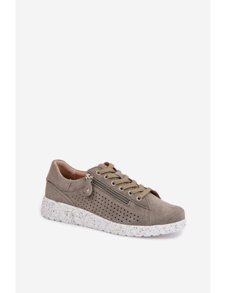 Women's Suede Loafers with Zipper Dark Green Cemela