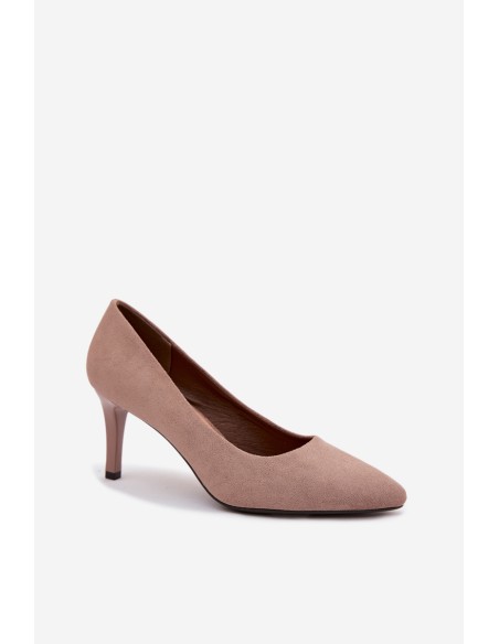 Eco Suede Heels Sergio Leone 1336 Light Brown