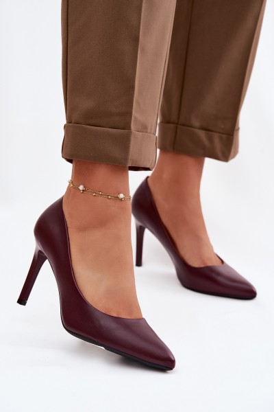 Eco Leather Heels Sergio Leone 1339 Burgundy