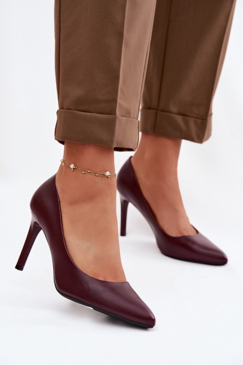 Eco Leather Heels Sergio Leone 1339 Burgundy
