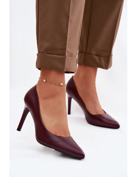 Eco Leather Heels Sergio Leone 1339 Burgundy