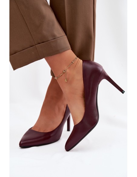 Eco Leather Heels Sergio Leone 1339 Burgundy