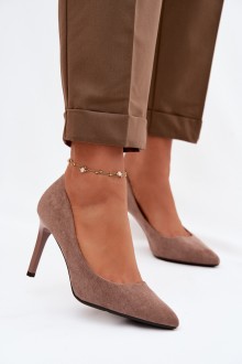 Eco Suede Heels Sergio Leone 1339 Light Brown