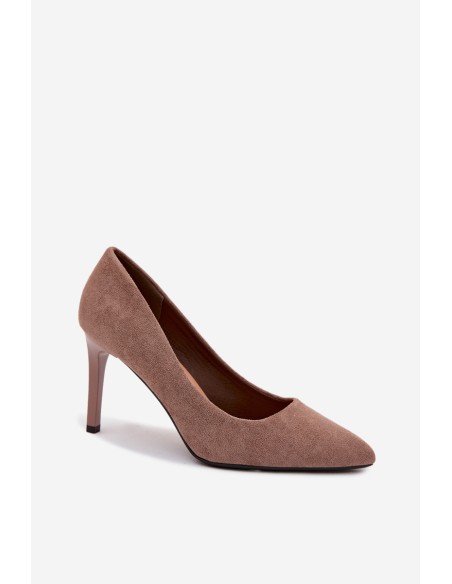 Eco Suede Heels Sergio Leone 1339 Light Brown