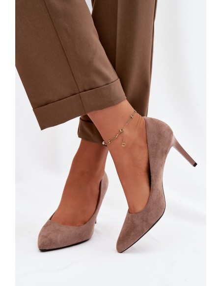 Eco Suede Heels Sergio Leone 1339 Light Brown