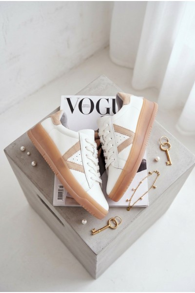 Women's Sneakers Made of Genuine Leather on Platform Vinceza 79597 White 2