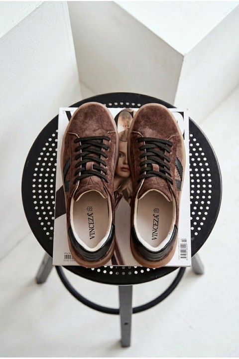 Women's Sneakers Vinceza 79597 on Platform Brown