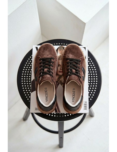 Women's Sneakers Vinceza 79597 on Platform Brown