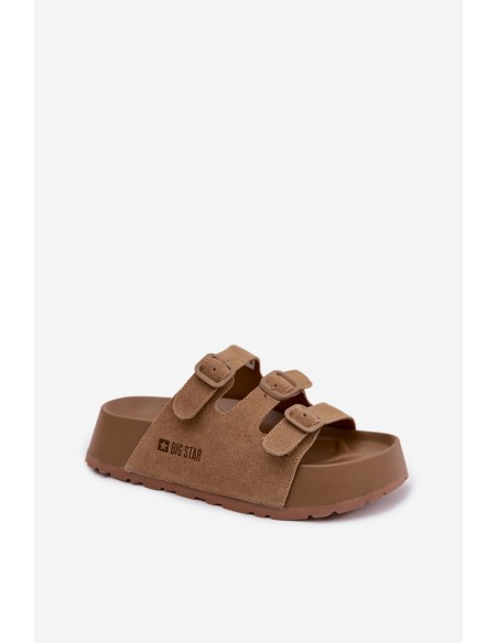 Women's Thick Platform Sandals With Straps Big Star TT274530 Camel