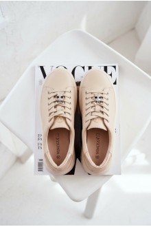Leather Women's Sneakers With Platform Vinceza 39973 Beige 2
