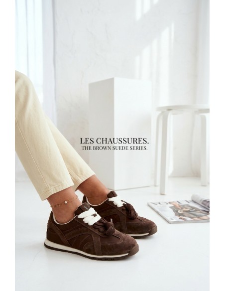 Vinceza Women's Suede Sneakers 86427 Chocolate