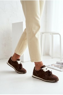 Vinceza Women's Suede Sneakers 86427 Chocolate 2