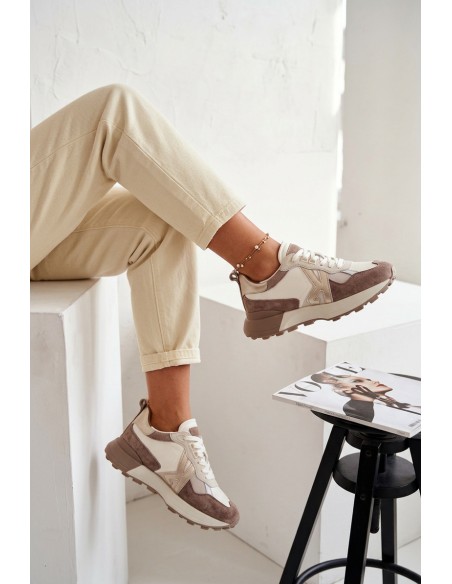 Women's Suede Sneakers Kobbo 66954 Beige