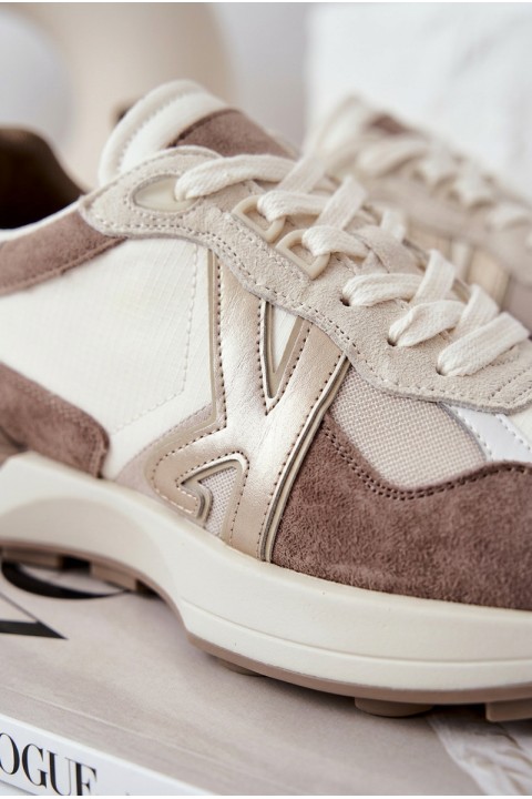 Women's Suede Sneakers Kobbo 66954 Beige