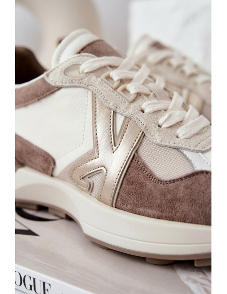 Women's Suede Sneakers Kobbo 66954 Beige