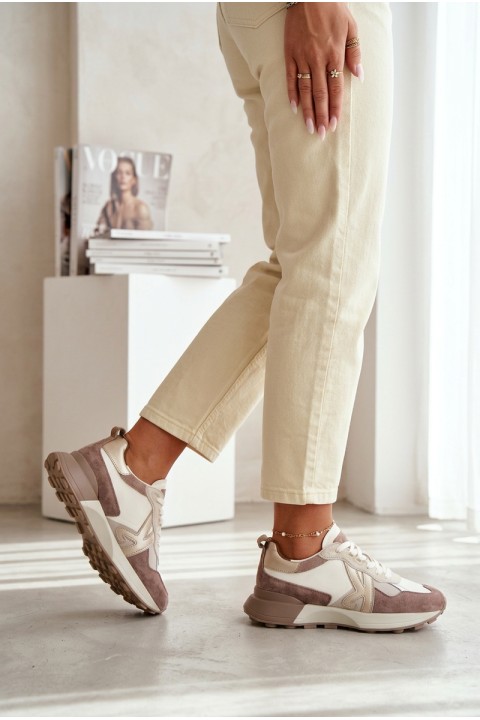 Women's Suede Sneakers Kobbo 66954 Beige