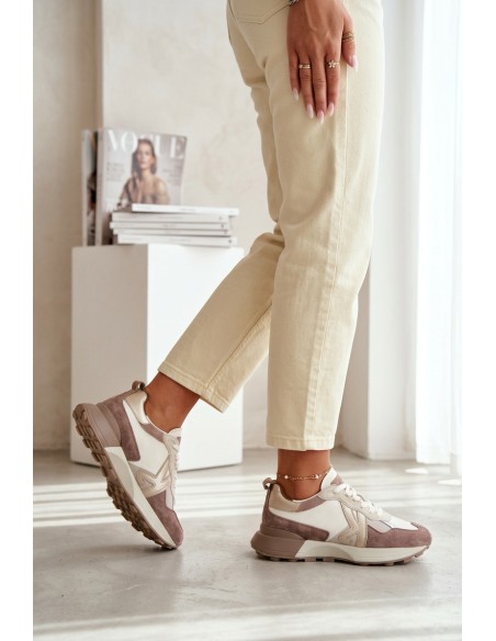 Women's Suede Sneakers Kobbo 66954 Beige