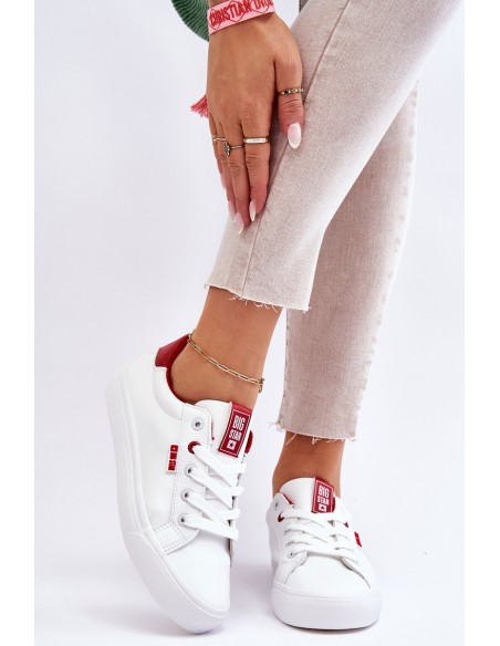 Women's Leather Tennis Shoes Big Star EE274311 White Red