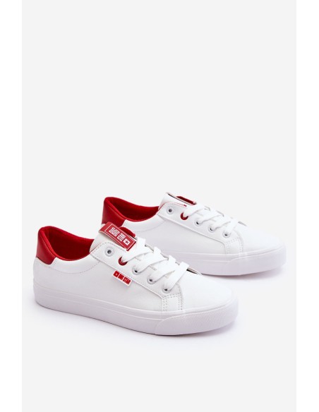 Women's Leather Tennis Shoes Big Star EE274311 White Red