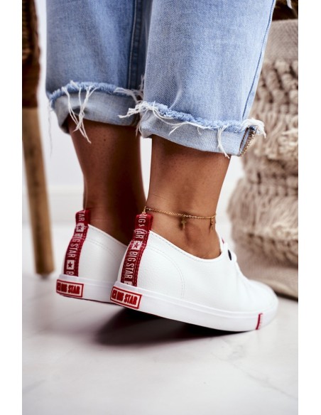 Women's Leather Sneakers Big Sta GG274005 White-Red