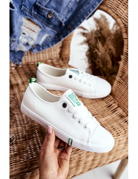 Women's Leather Sneakers Big Star GG274006 White-Green