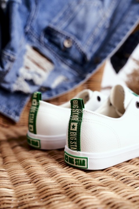 Women's Leather Sneakers Big Star GG274006 White-Green
