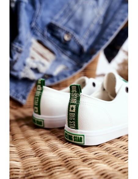 Women's Leather Sneakers Big Star GG274006 White-Green