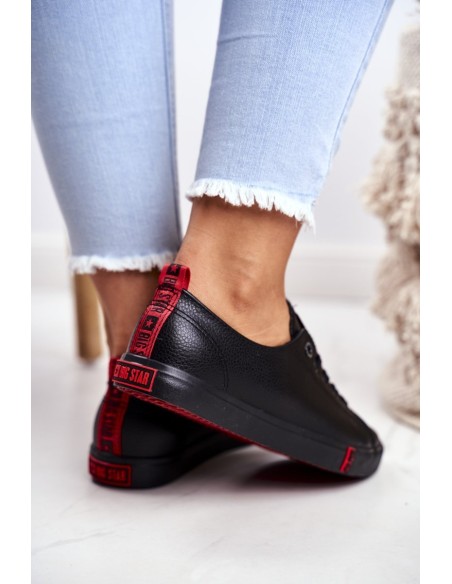 Women's Leather Sneakers Big Star GG274007 Black