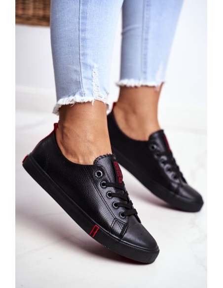 Women's Leather Sneakers Big Star GG274007 Black