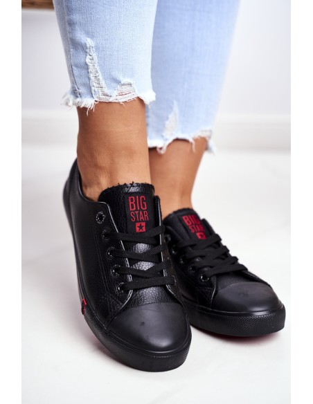 Women's Leather Sneakers Big Star GG274007 Black