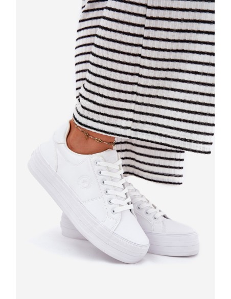 Eco leather women's sneakers on platform Big Star RR274298 white