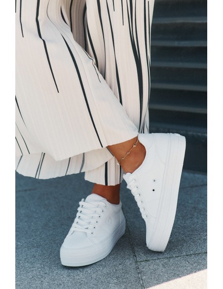 Eco leather women's sneakers on platform Big Star RR274298 white