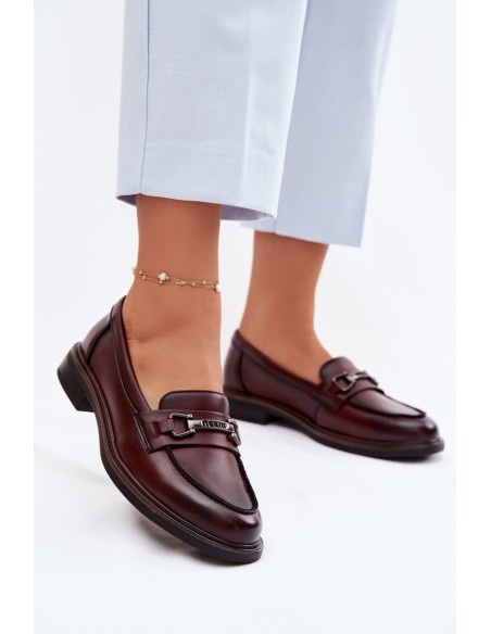 Leather Women's Loafers Vinceza 39983 Brown