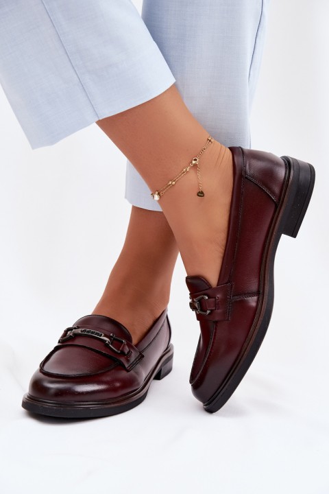 Leather Women's Loafers Vinceza 39983 Brown